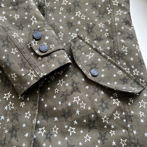 Boden Raincoat Womens 6R Suki Star Jacket Zip Snap Closure Pockets Hood *Flawed* - Picture 7 of 12